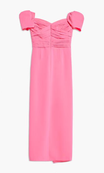 BRIGHT PINK IRIS MIDI DRESS