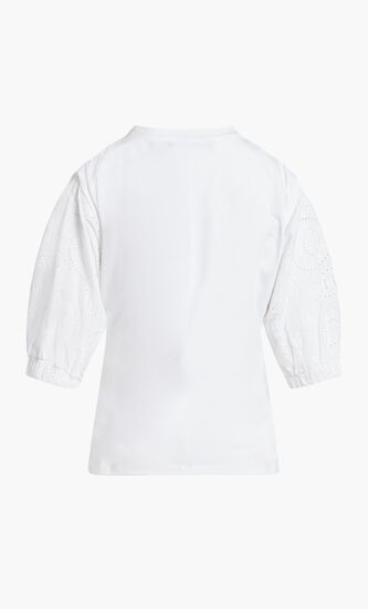 Puffy Woven Sleeve Top