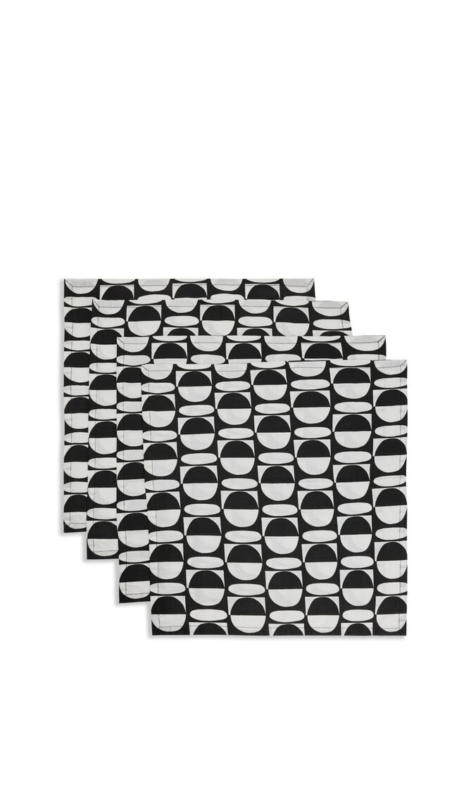 JNR VALLAURIS NAPKIN - SET OF 4 - BLACKWHITE