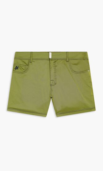 Flat Belt Solid Swim Shorts