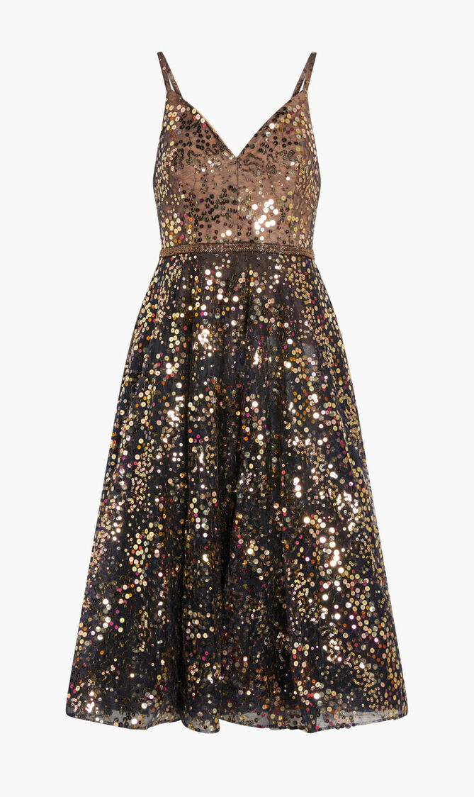 Twinkle Noir Midi Dress