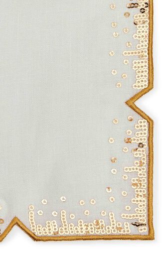 Louxor Napkin in White & Gold