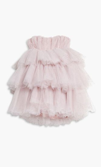 CRYSTAL TULLIE RUFFLE DRESS