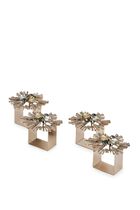 Bijoux Napkin Ring in Champagne & Crystal, Set of 4