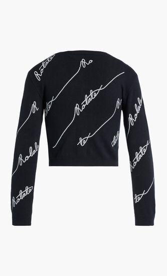 KIAAN SEQUIN LOGO CARDIGAN