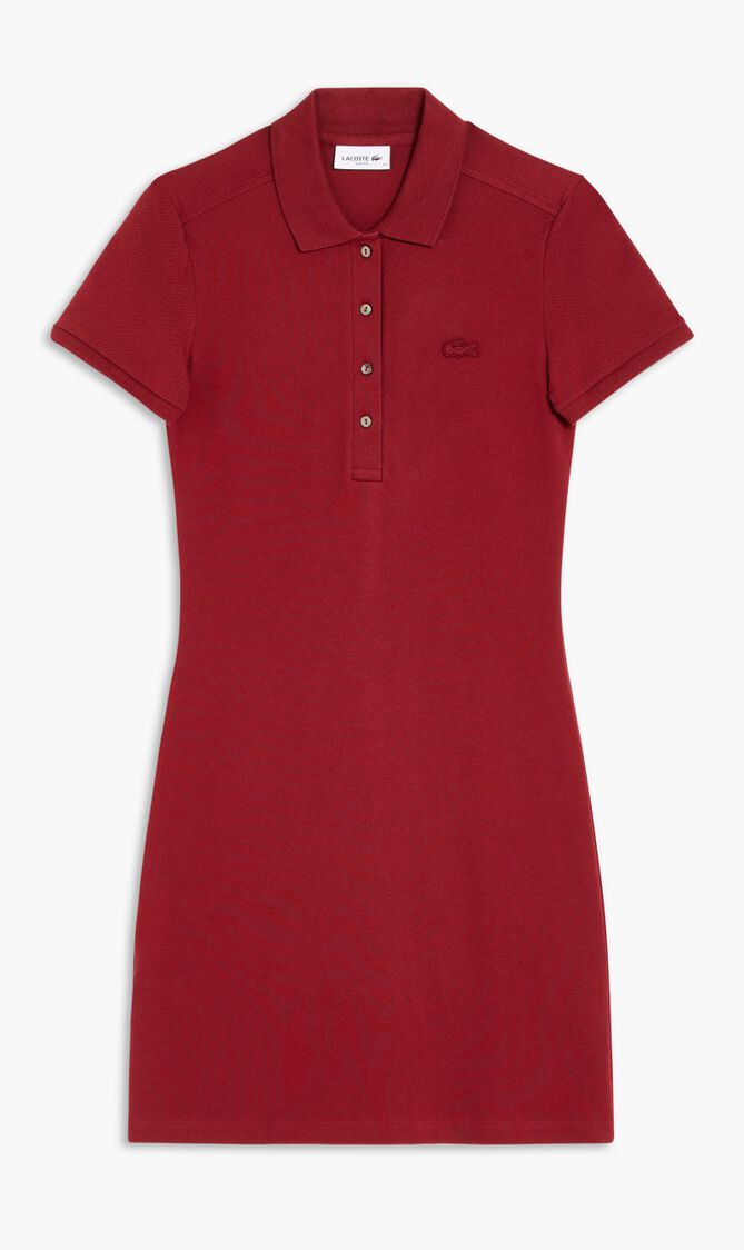 Slim Fit Stretch Cotton Pique Polo Dress