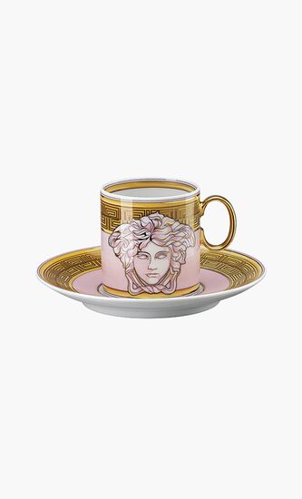 Pink Coin Espresso Cup & Saucer