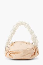 CREAM PEARL-EMBELLISHED TINY NINO TOTE