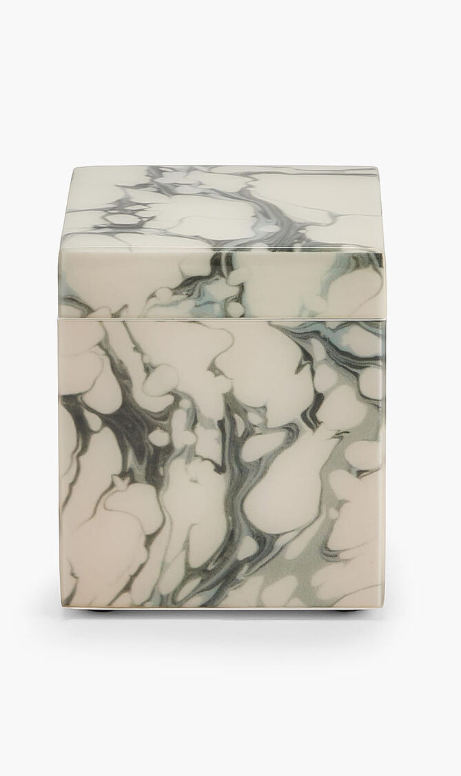 Cream Carrara Lacquer Cube Box