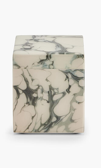 Cream Carrara Lacquer Cube Box