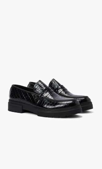 Embossed Leather Loafers