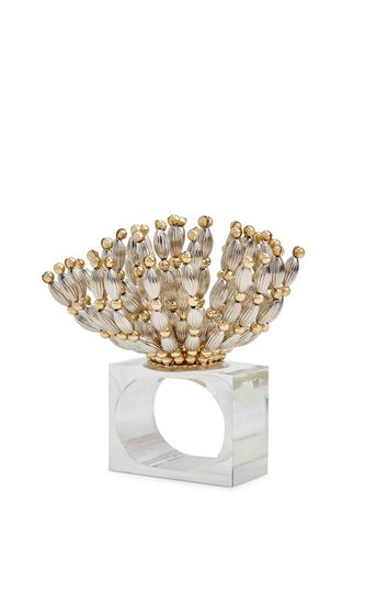 Bead Burst Napkin Ring in Silver & Gold