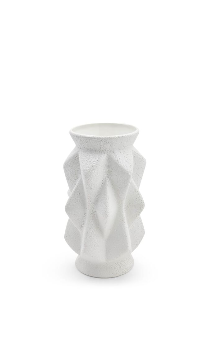 JNR ACCORDION MEDIUM VASE - WHITE