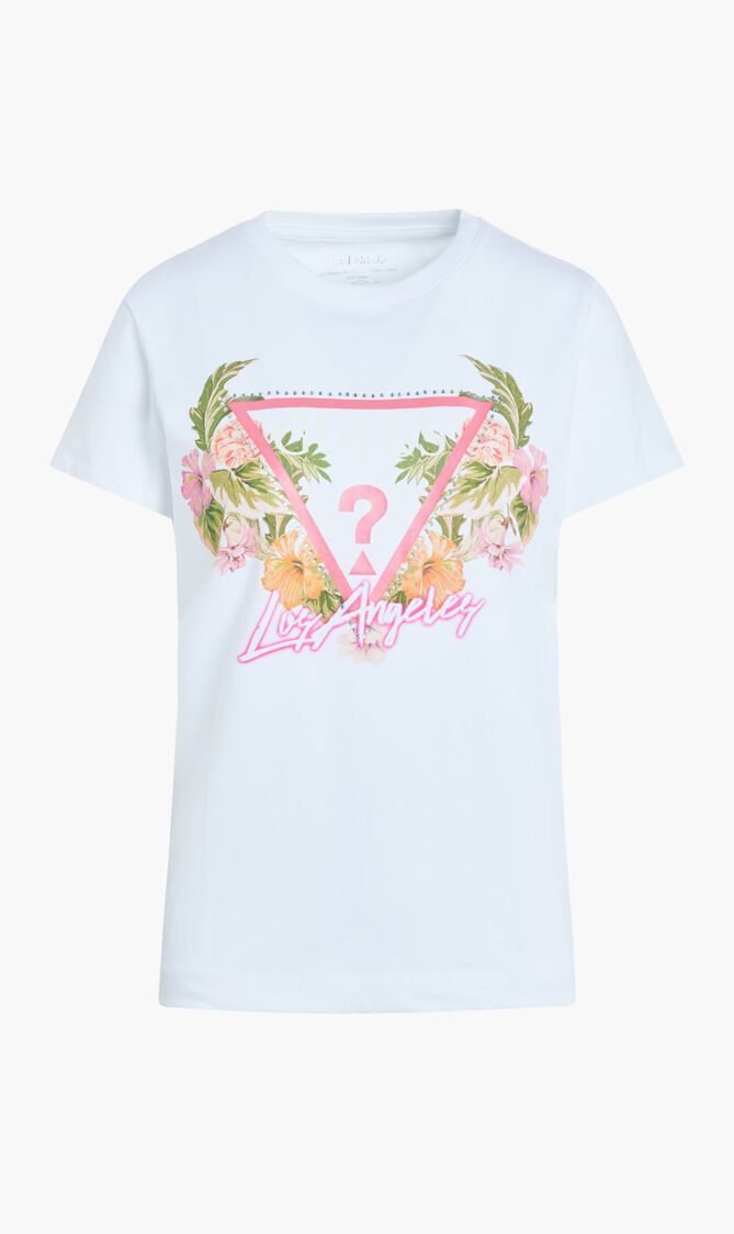 Short Sleeve Floral Triangle T-shirt