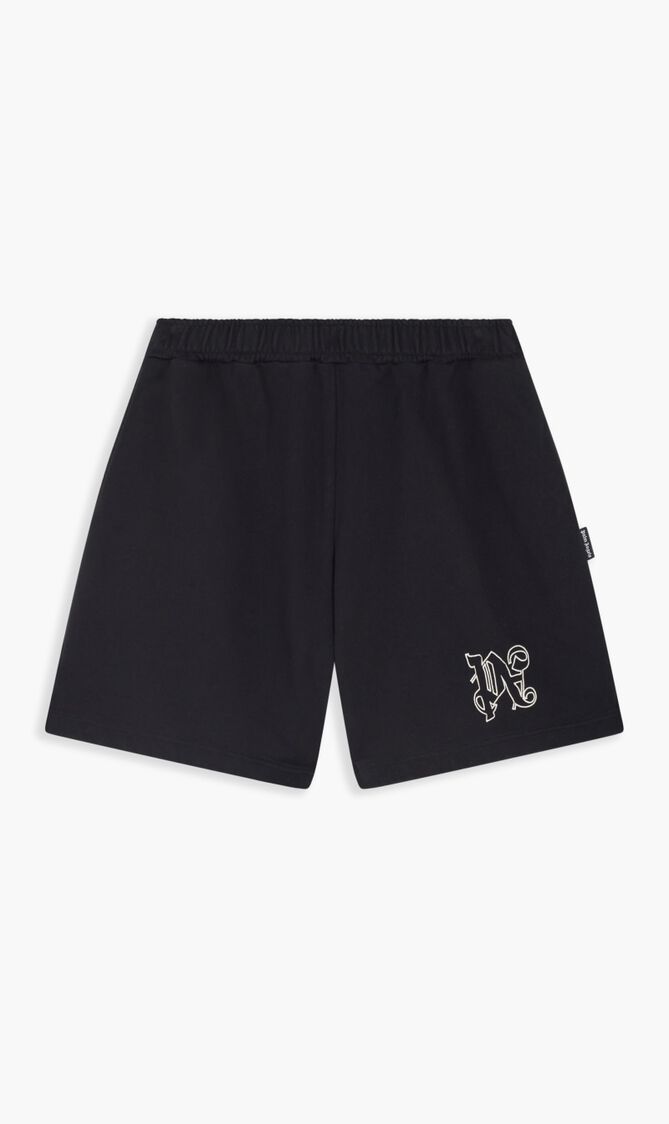 PA MONOGRAM SWEATSHORTS BLACK OFF WHITE