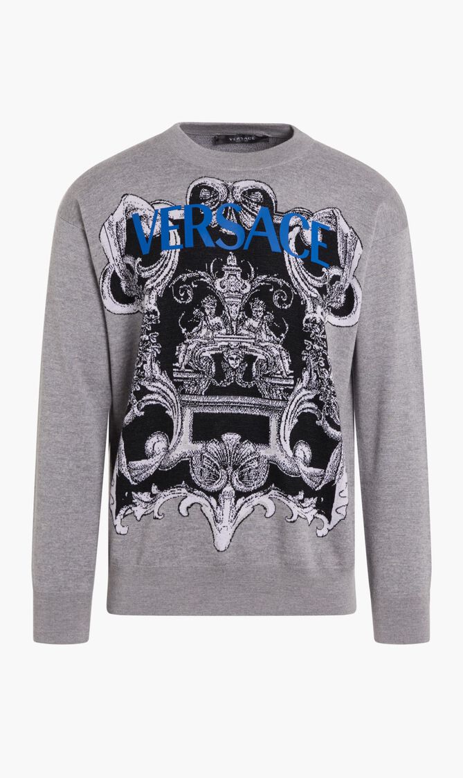 SWEATSHIRT RN LS BAROQUE PLACEMENT LOGO MID-GREY