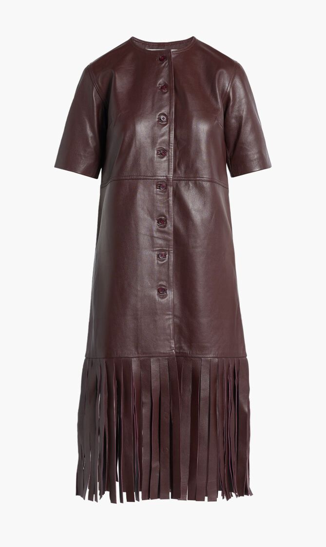 LEATHER FRINGED DRESS