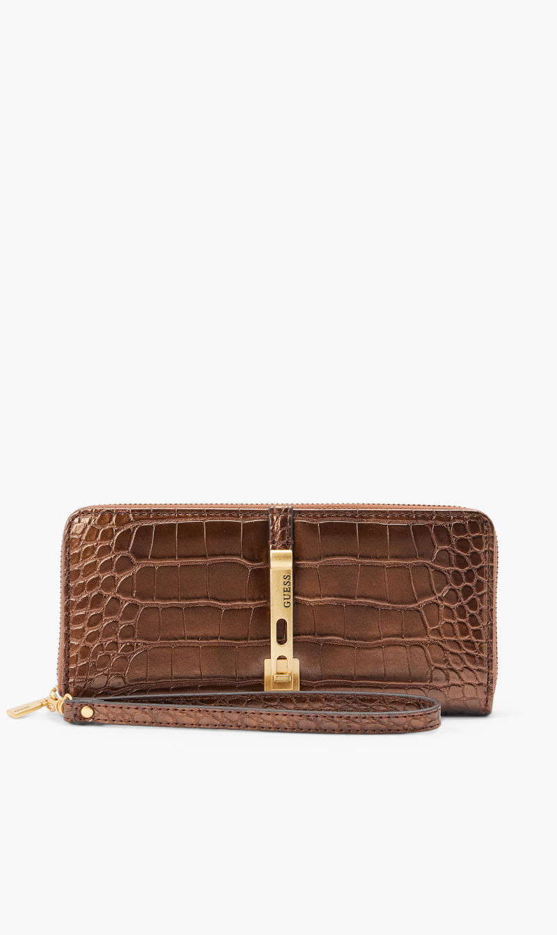 

Guess Brown James Slg Large Zip Around for Women | The Deal Outlet