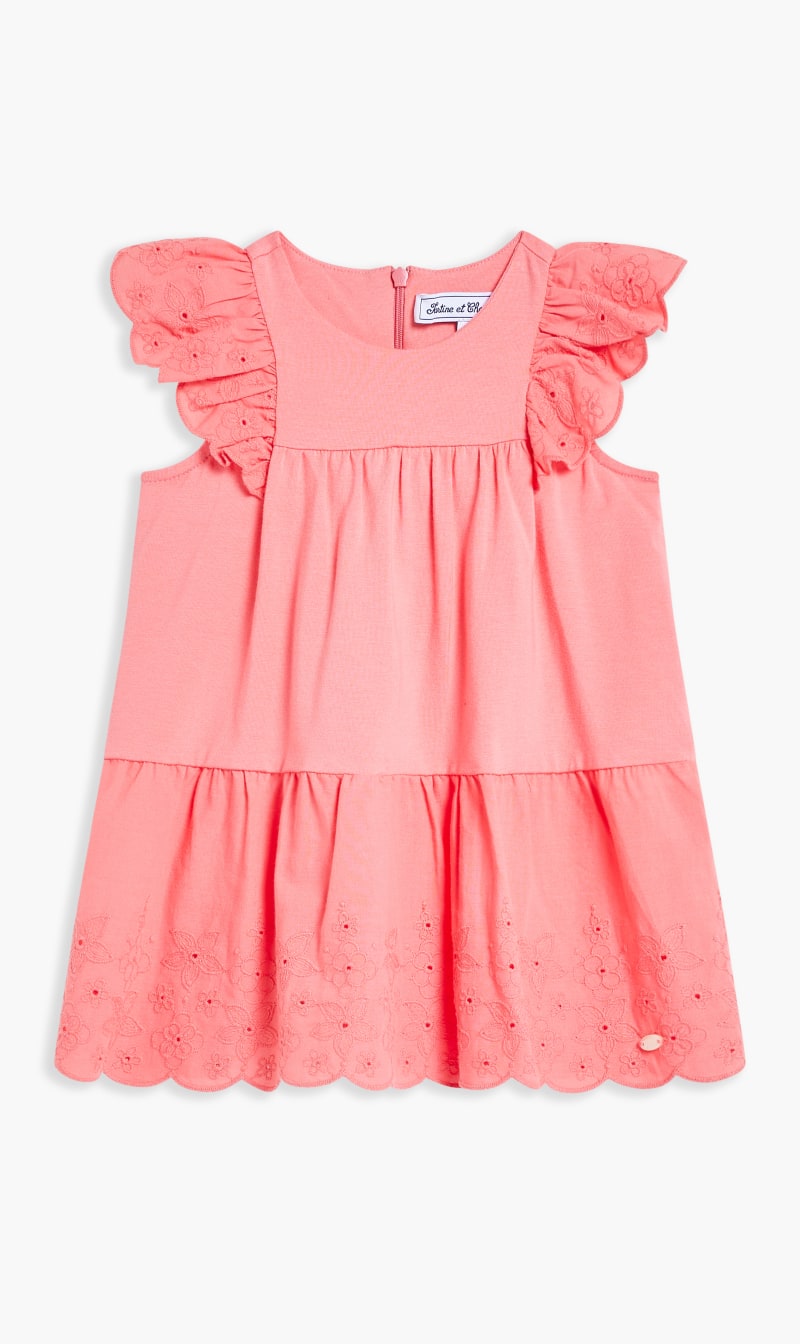 

Tartine Et Chocolat Pink Blush Tiered Dress for Kids | The Deal Outlet