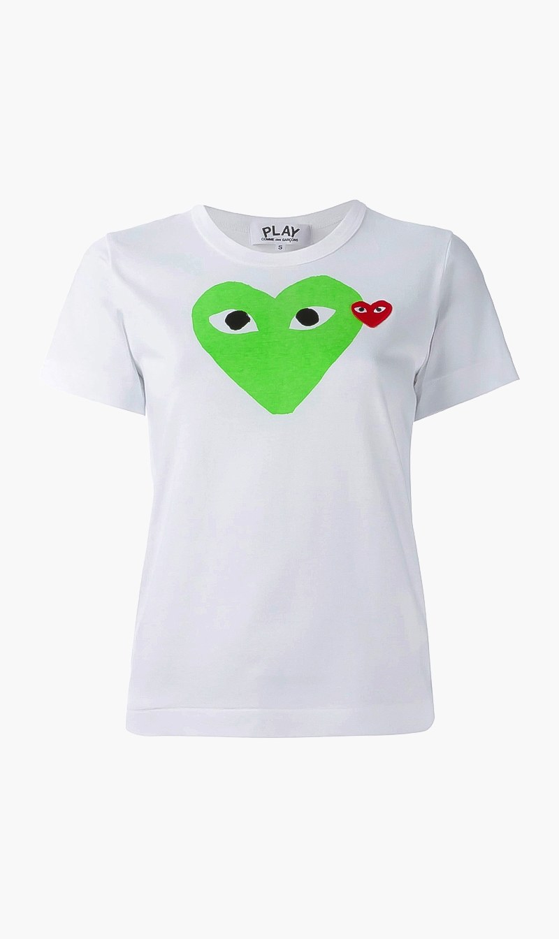 

Contrast Heart Print T-shirt, Green