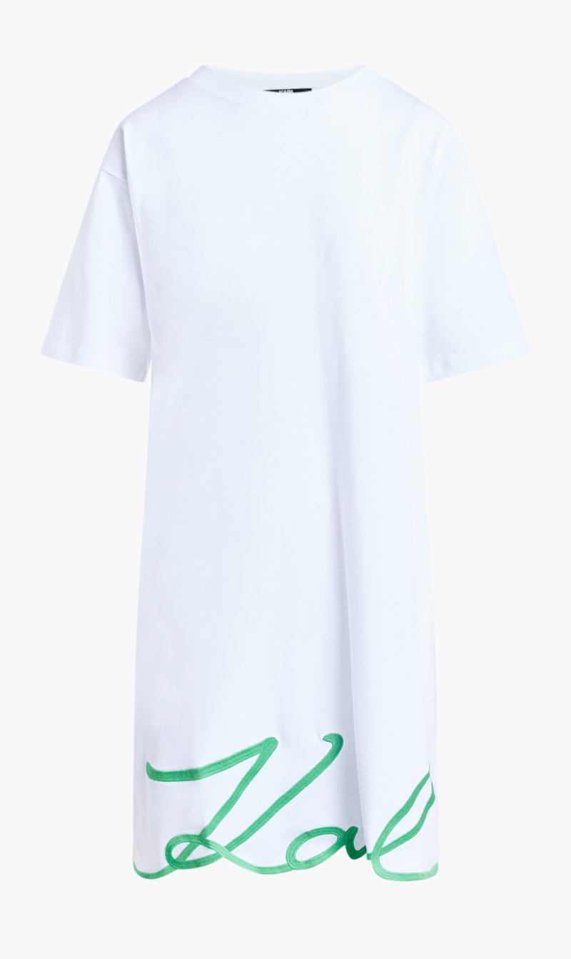 

Karl Signature Hem Dress, White