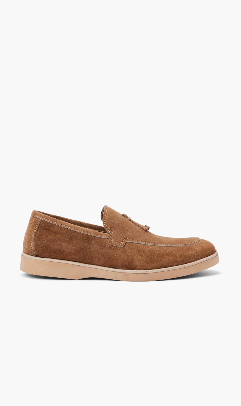 

Christian Vieri Brown Suede Solid Loafers for Men | The Deal Outlet