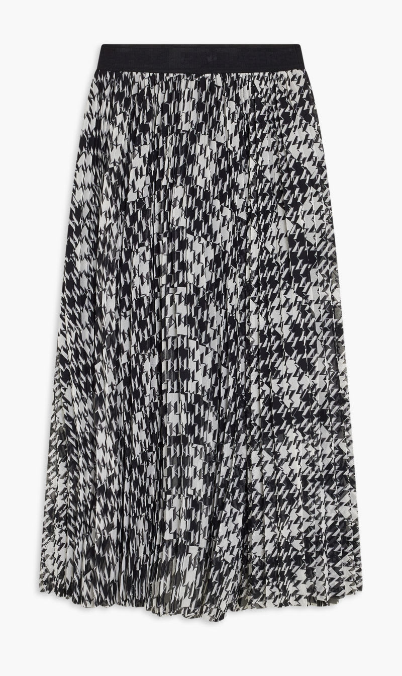 

Karl Lagerfeld Black Check Pleated Skirt for Women | The Deal Outlet