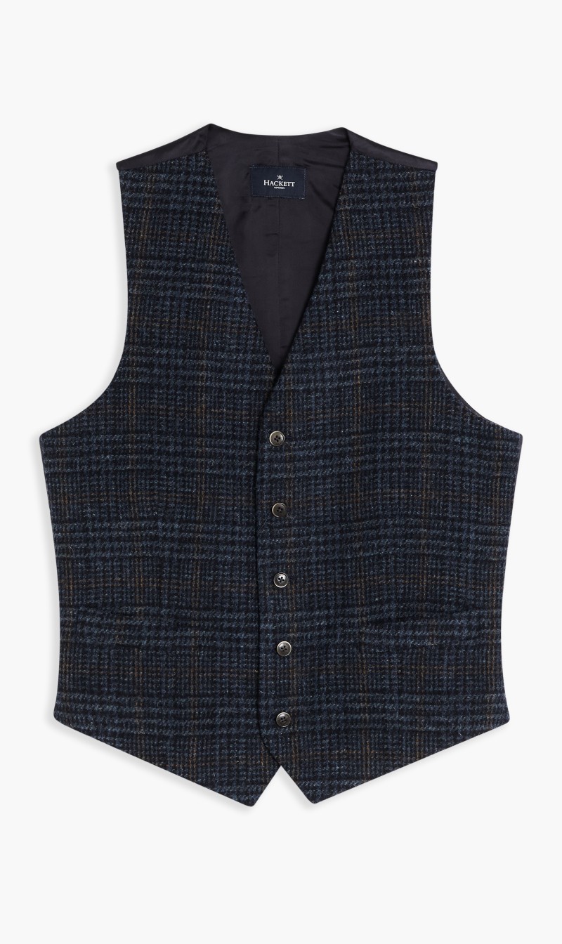 

Hackett London Multi-color Checkered Texture Waistcoat for Men | The Deal Outlet