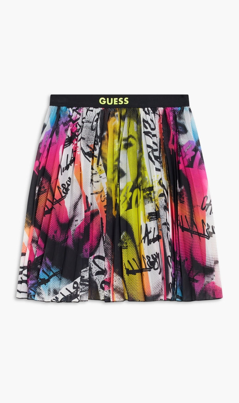 

Guess Multi-color Chiffon Pleated Midi Skirt for Girls | The Deal Outlet