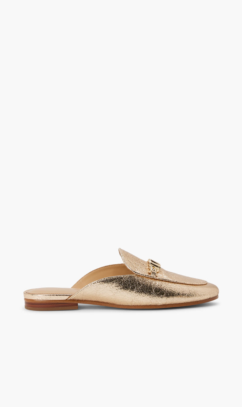 

Michael Kors Gold Tiffanie Flat Mule for Women | The Deal Outlet