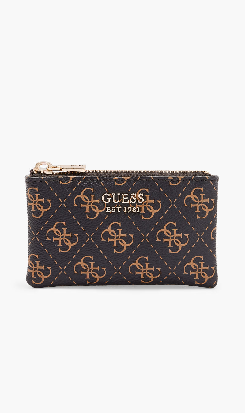 

Guess Brown Laurel Slg Zip Pouch/brown Logo for Women | The Deal Outlet