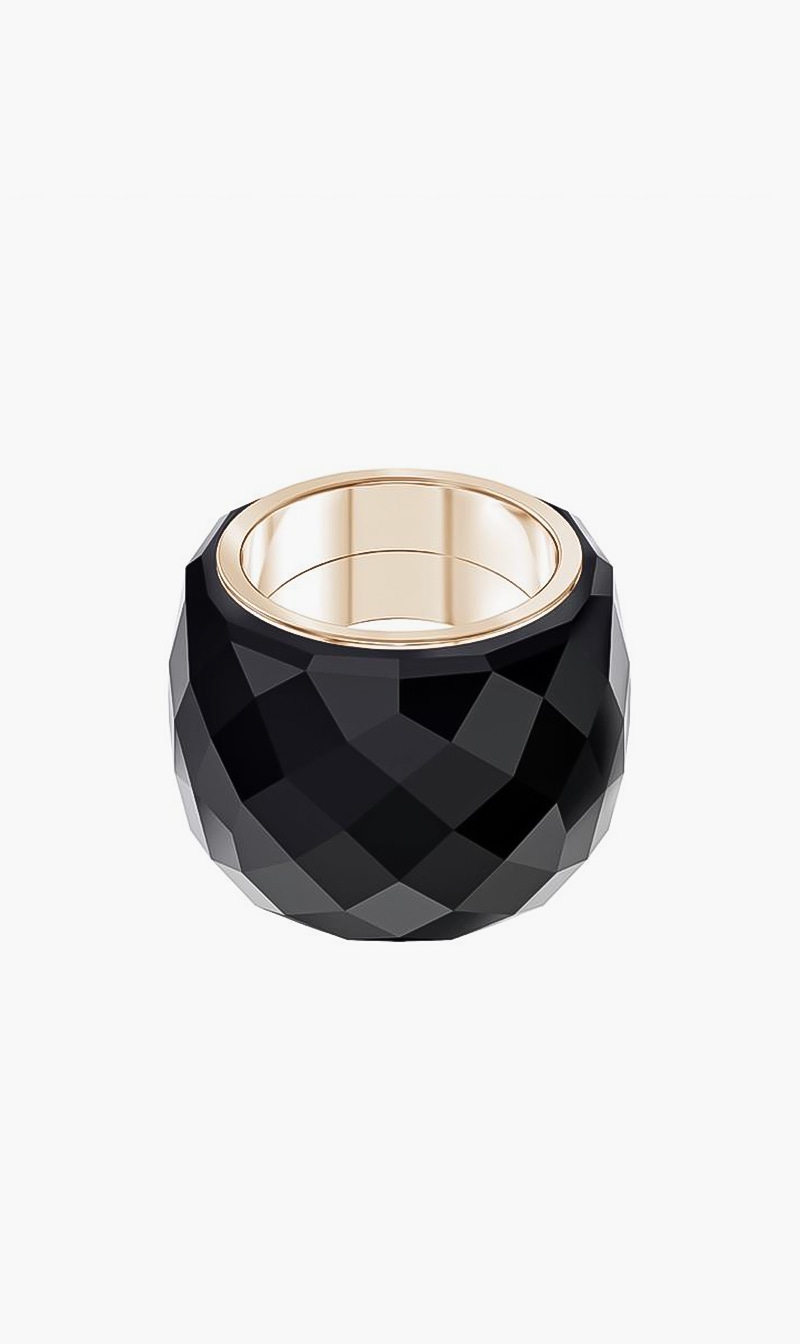 

Nirvana Ring, Black, Rose-gold Tone Pvd