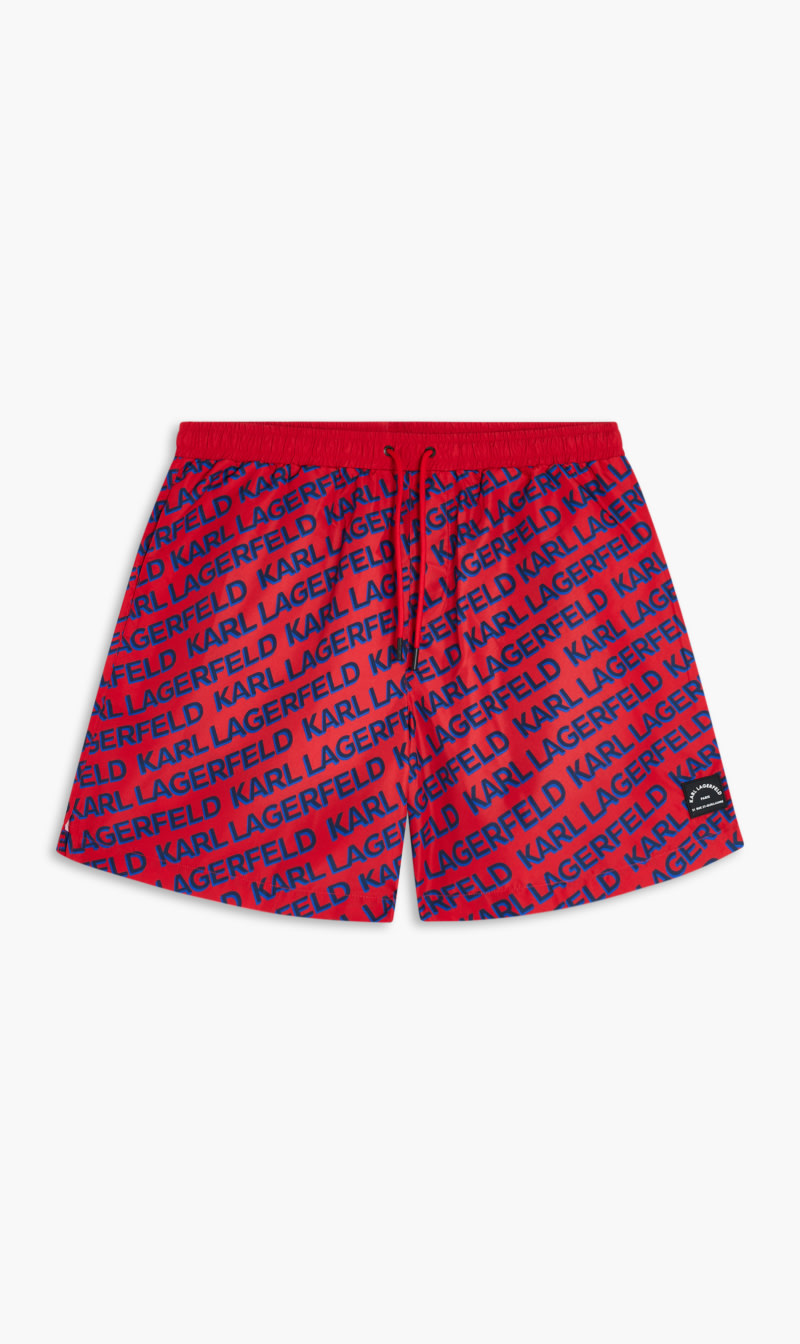 

Karl Lagerfeld Red Diagonal Board Shorts for Men | The Deal Outlet