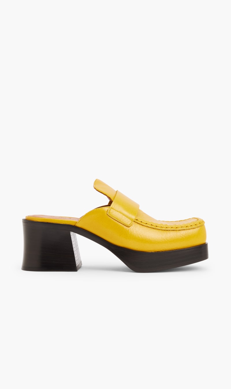 

Marni Yellow Square Toe Mule for Women | The Deal Outlet