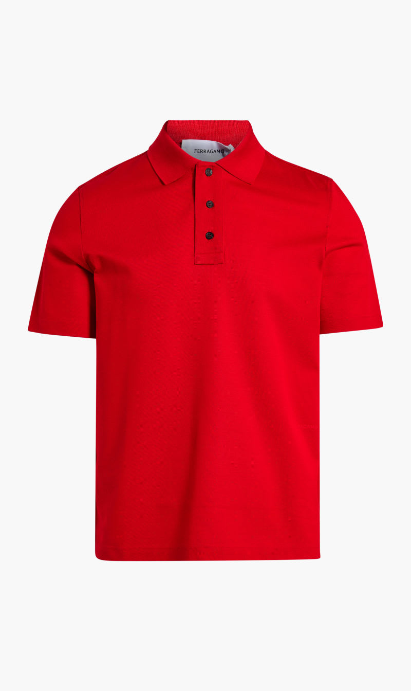 

Salvatore Ferragamo Red Piquet Jersey Short Sleeves Polo for Men | The Deal Outlet