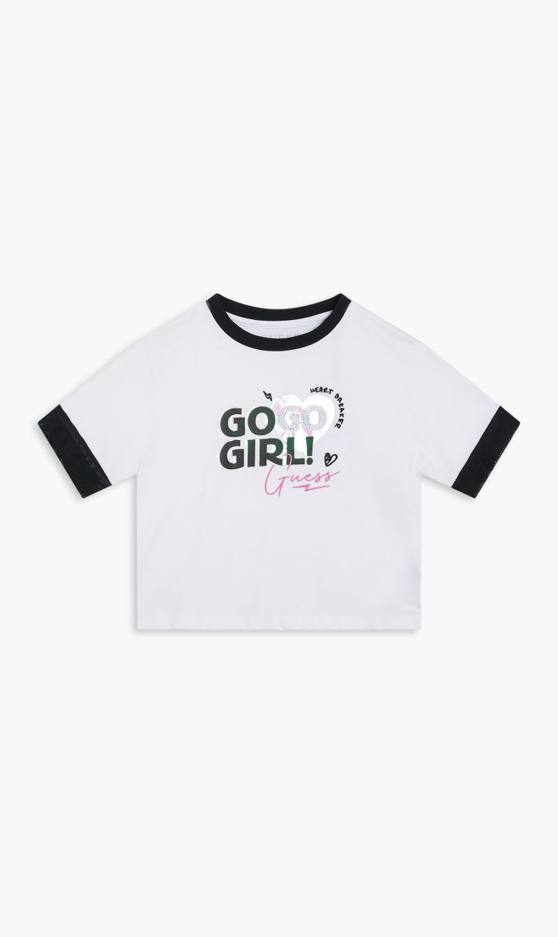 

Guess White Ss T-shirt - Organic Heavy Jersey 220gsm for Girls | The Deal Outlet