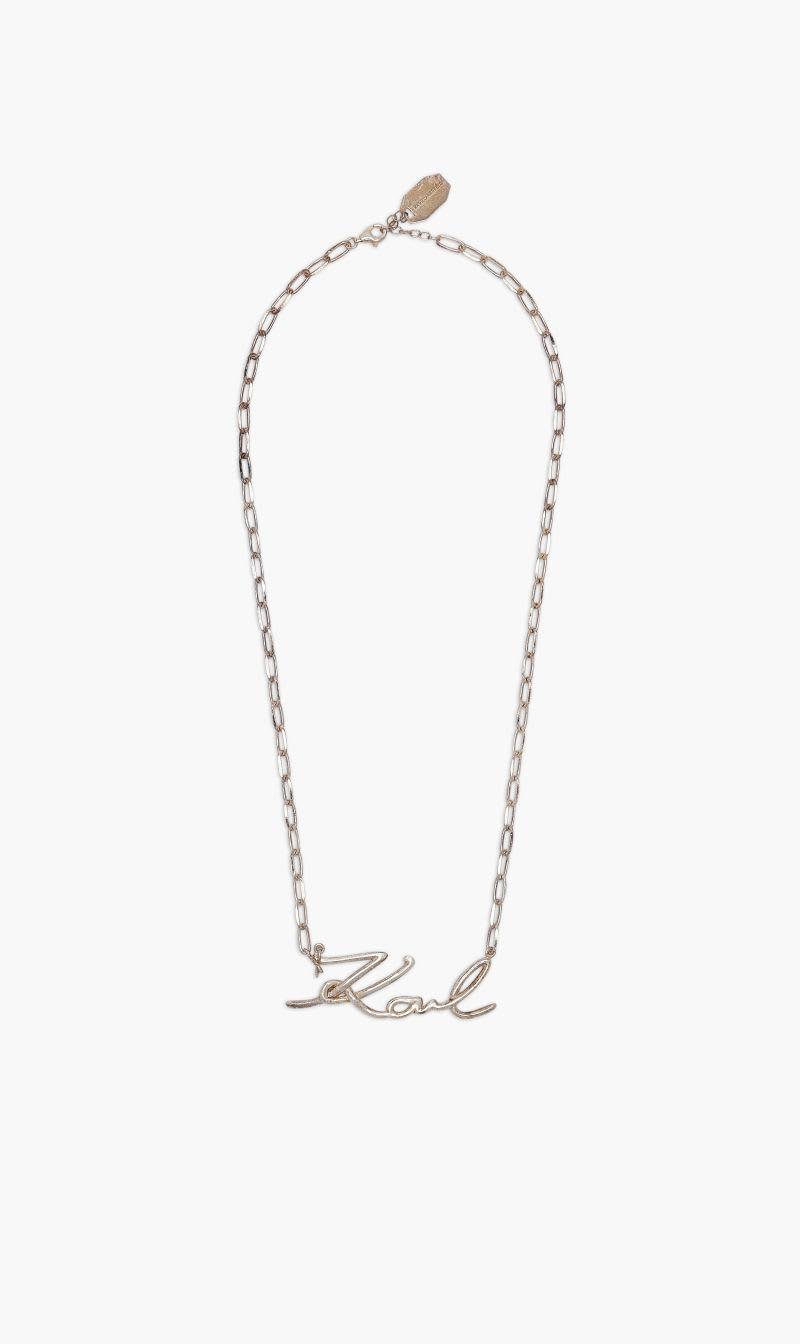 

Karl Lagerfeld Silver Ksignature Necklace for Women | The Deal Outlet