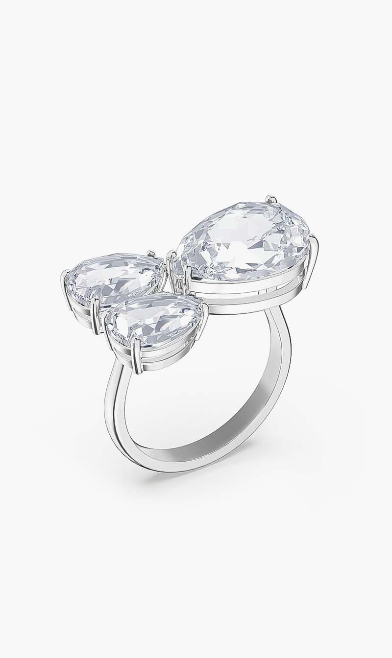 

Swarovski Millenia Cocktail Ring, Pear Cut Crystals, White, Rhodium Plated