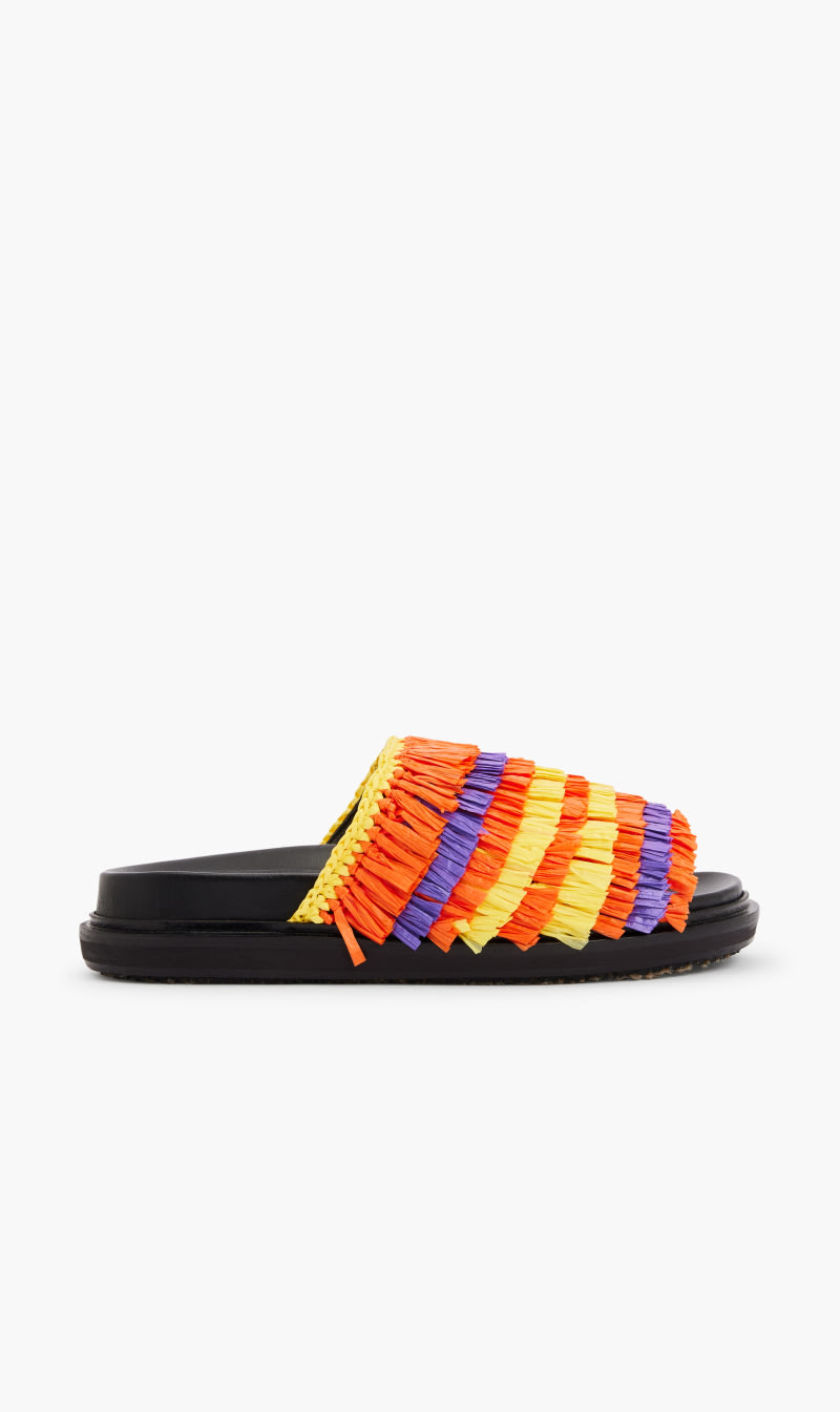 

Marni Orange Fussbett Fringed Sandals for Women | The Deal Outlet