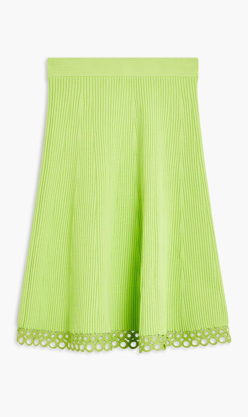 

Jonathan Simkhai Green Livina Compact Crochet Rings Midi Skirt for Women | The Deal Outlet