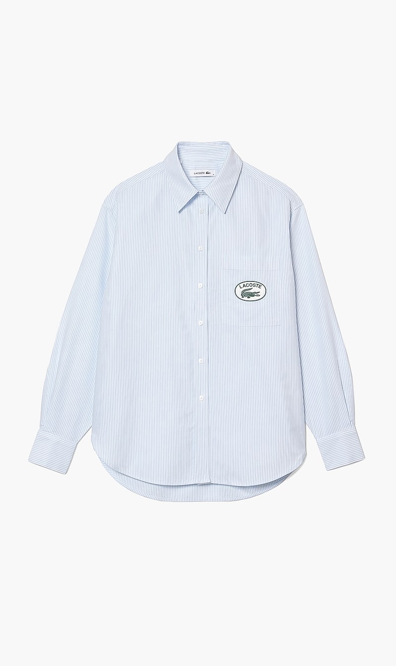 

Lacoste Blue Stripes Logo Shirt for Women | The Deal Outlet