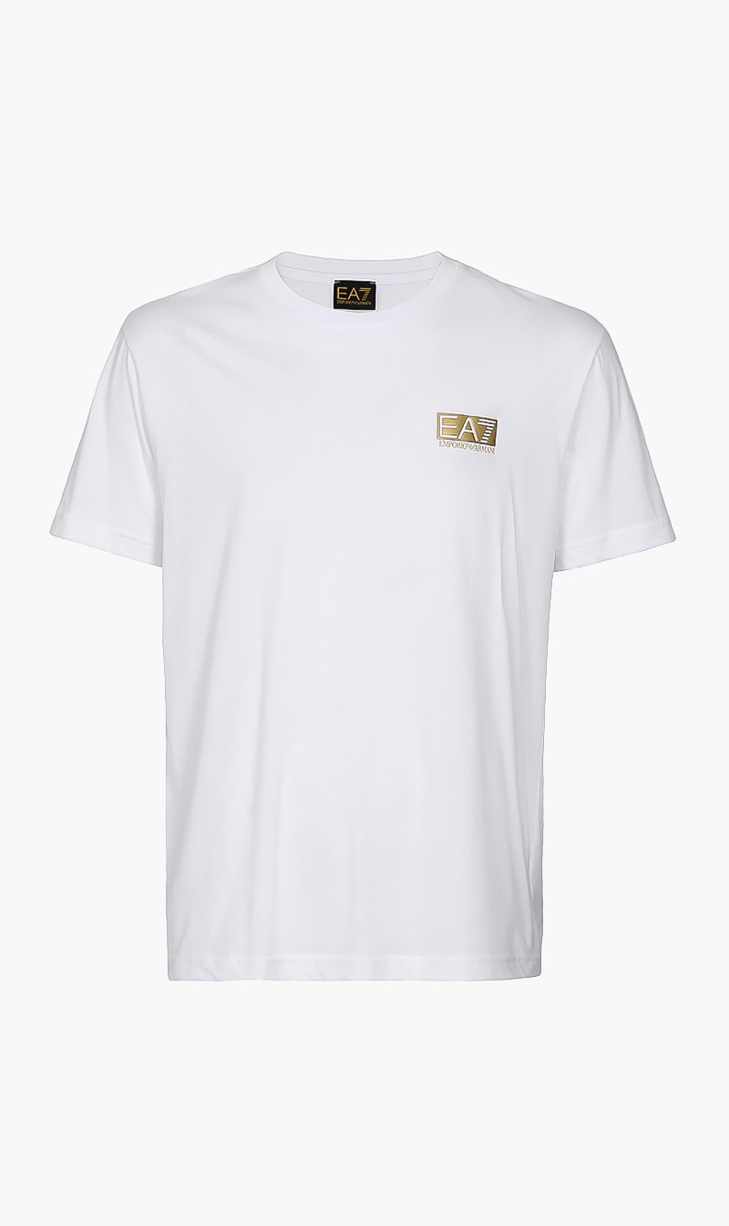 

Ea7 White Logo Crew Neck Tshirt for Men | The Deal Outlet