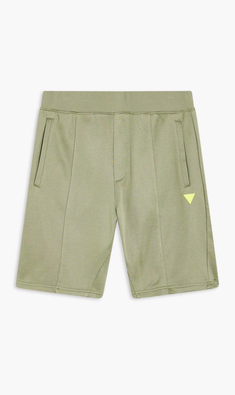 

Guess Green Ezra Shiny Fleece Shorts for Men | The Deal Outlet