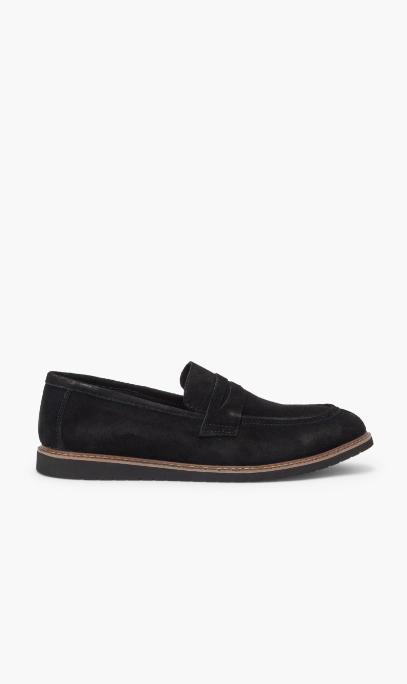 

Christian Vieri Black Slip On Suede Loafers for Men | The Deal Outlet