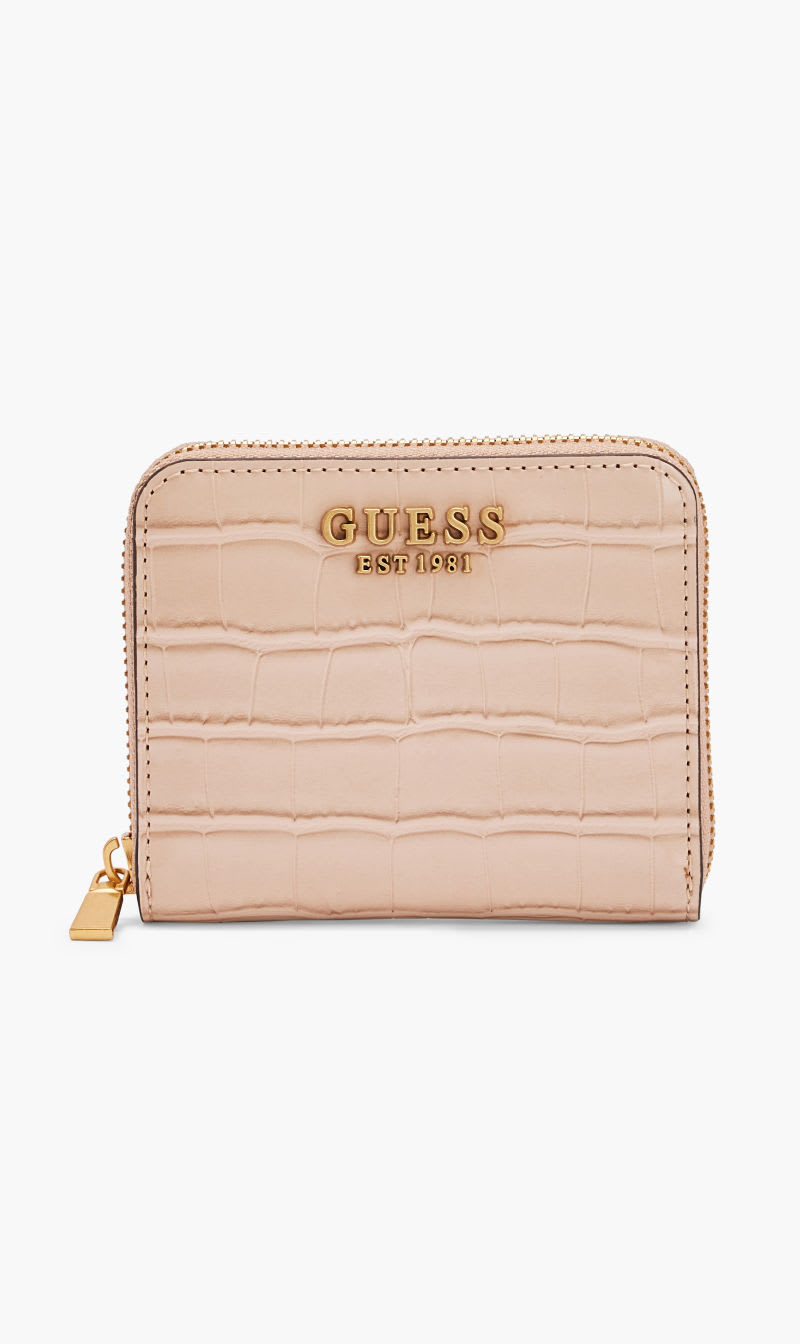 

Guess Beige Laurel Slg Small Zip Around for Women | The Deal Outlet