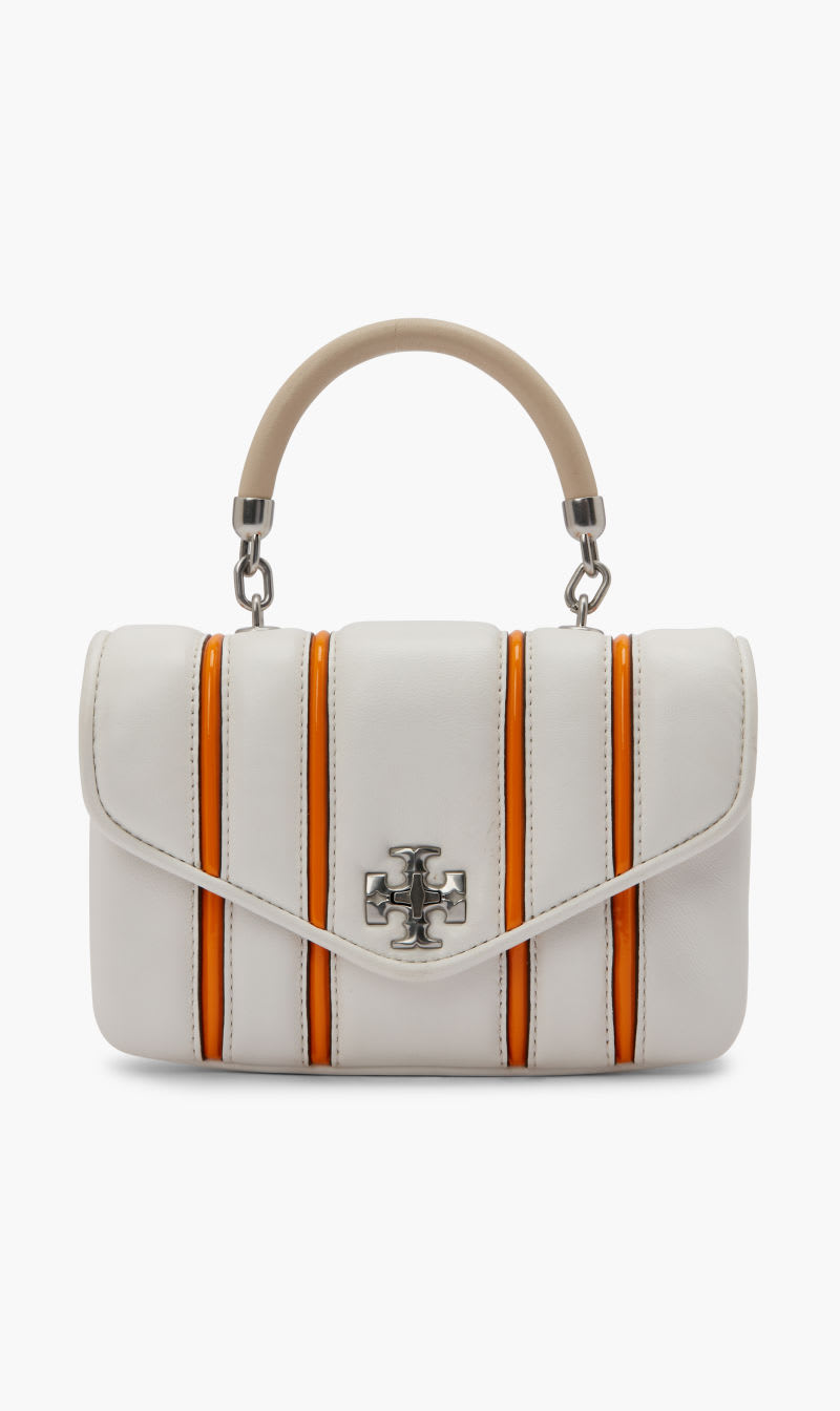 

Tory Burch Orange Kira Bombe Stripe Mini Top-handle Bag for Women | The Deal Outlet