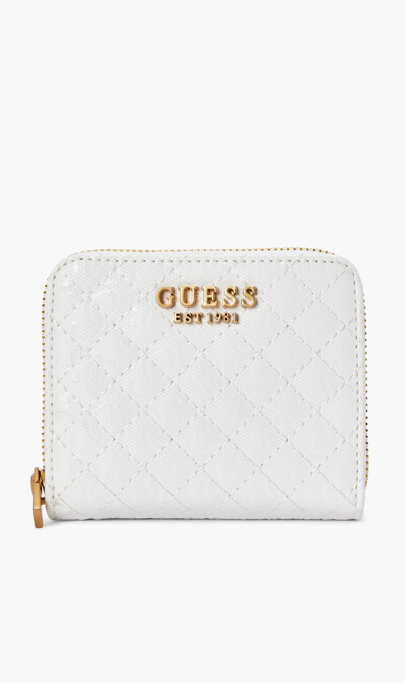 

Guess White Nerina Slg Small Zip Around for Women | The Deal Outlet