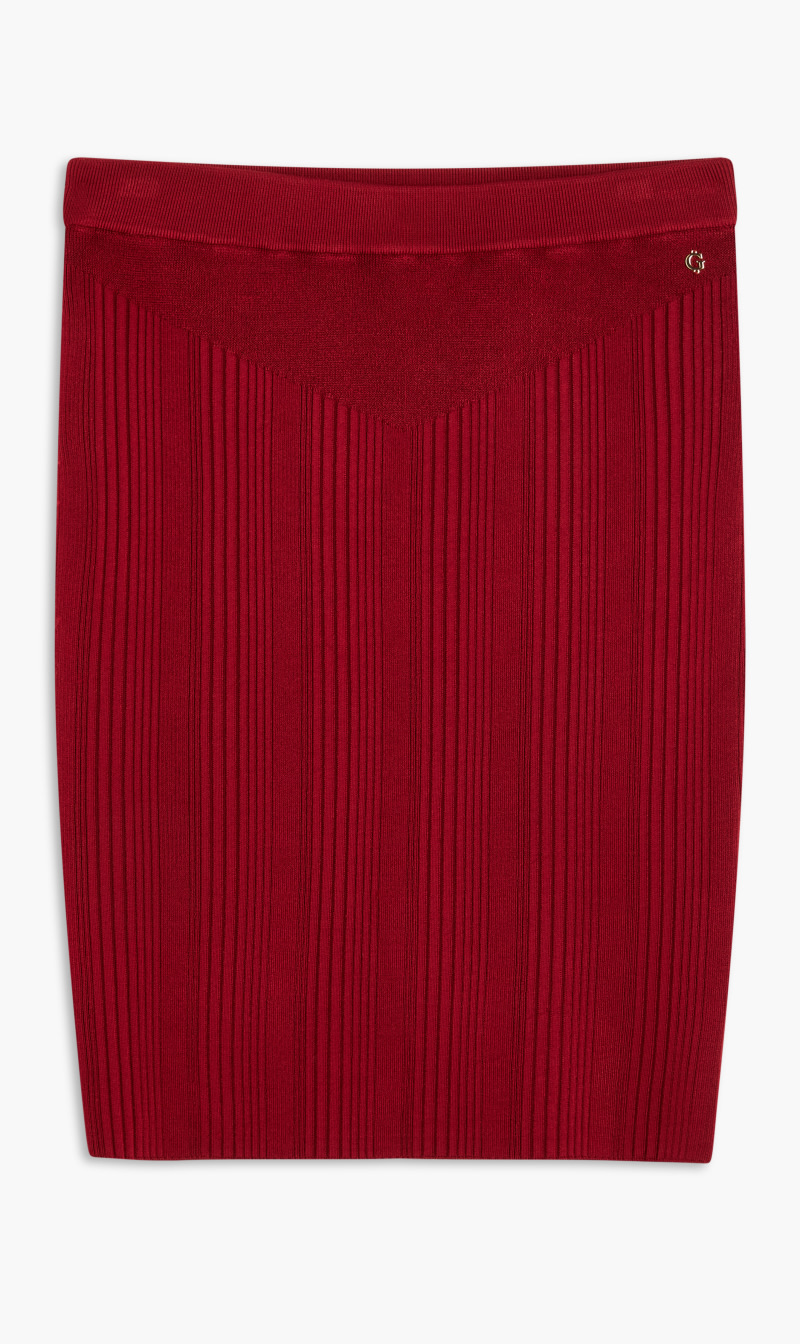 

Guess Red Ribbed Knit Skirt for Women | The Deal Outlet