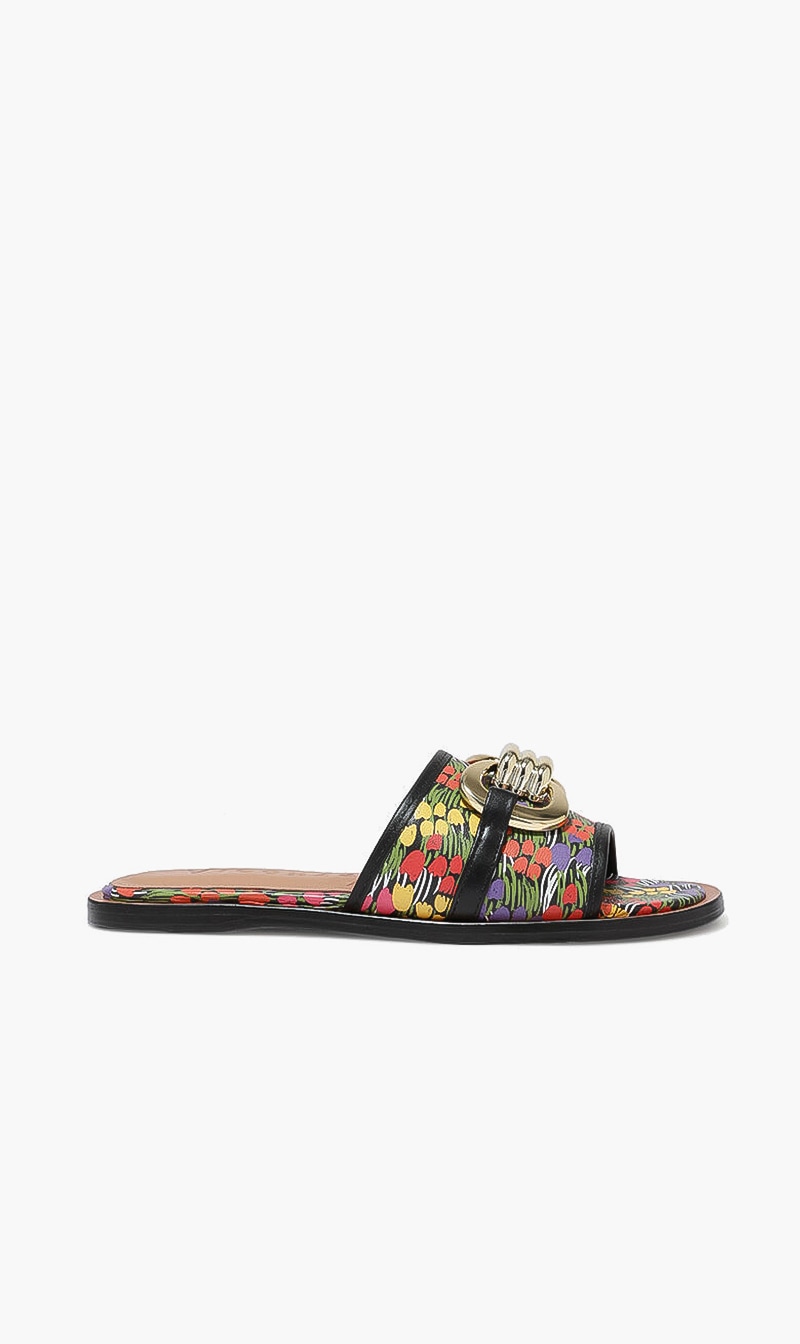 

Floral Print Flat Slides