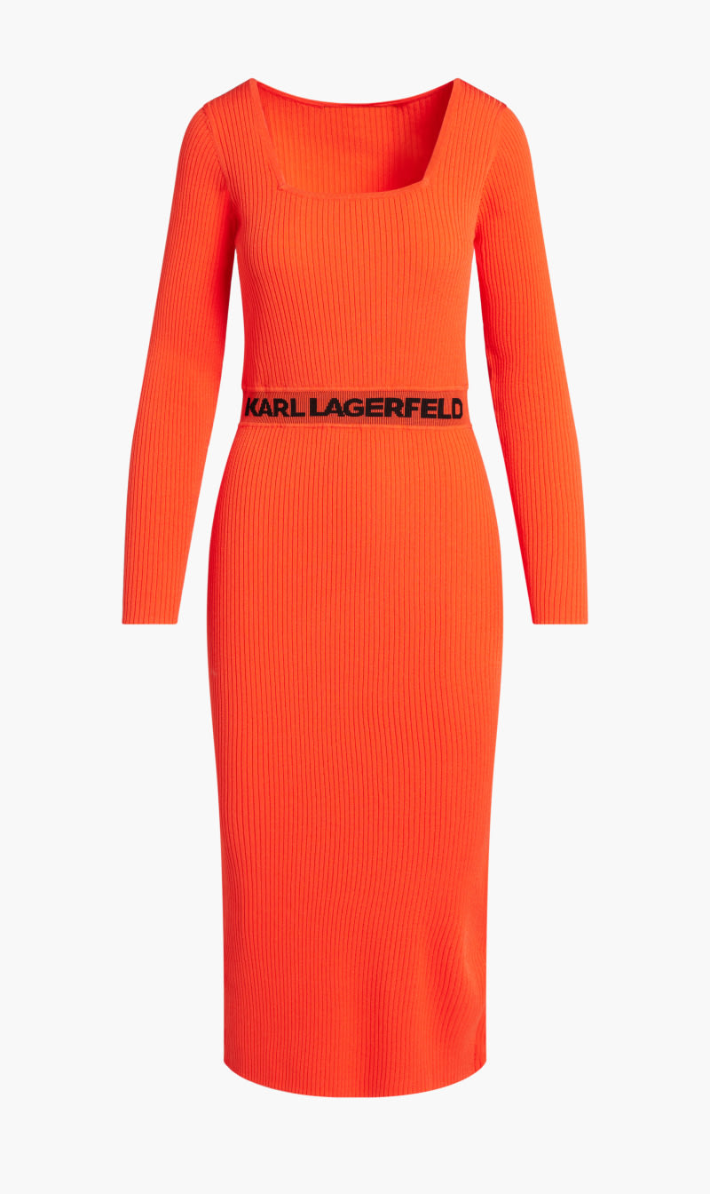 

Karl Lagerfeld Orange Lslv Knit Dress for Women | The Deal Outlet